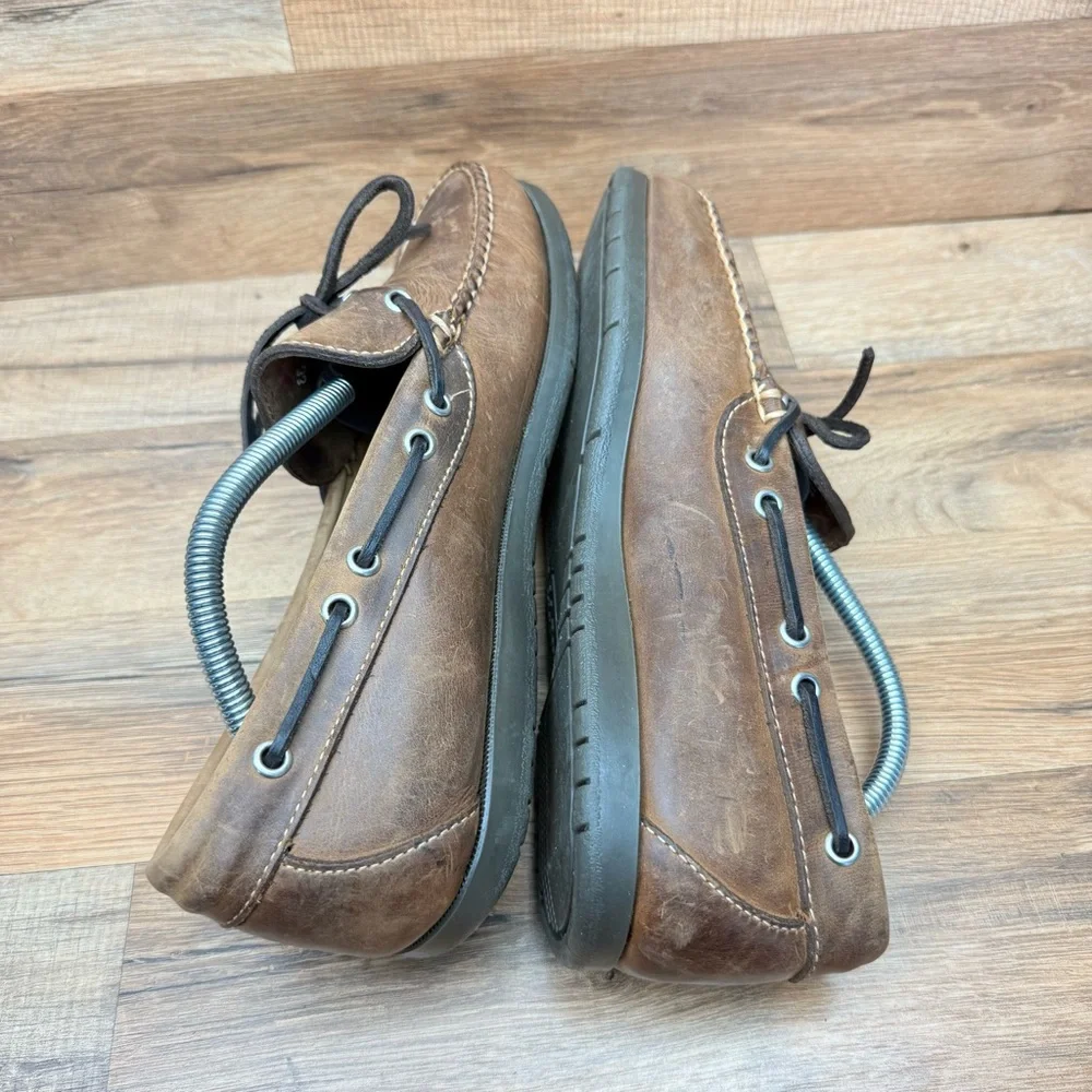 LL Bean Size 9EE Signature Brown Boat Shoes Loafers Moccasins Mens